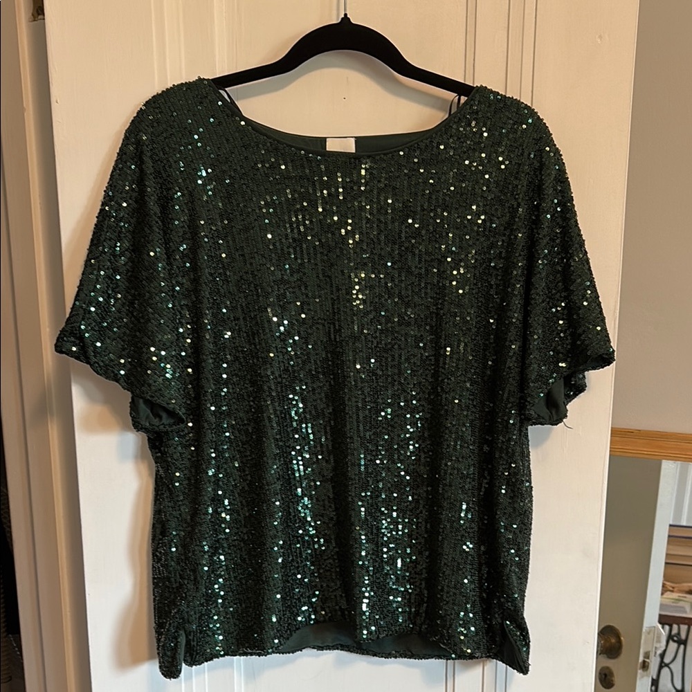 H&M Sequin Green Women's Top